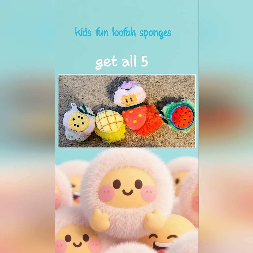 Kids Fun Loofah Sponges Set - Multicolor